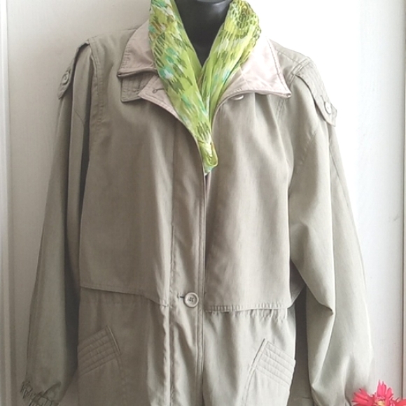 Utex | Grey Green Trench Fall Coat - Picture 11 of 11